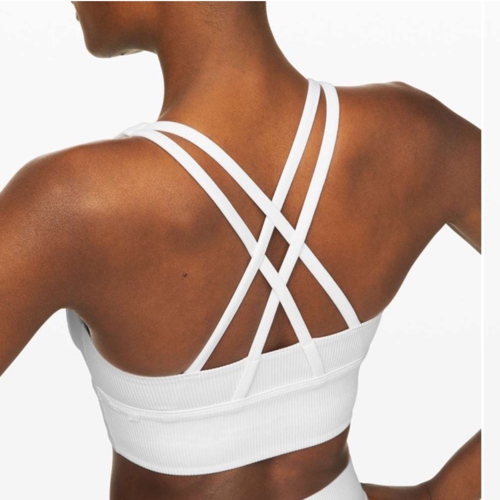 Lululemon Ribbed Energy Bra in White